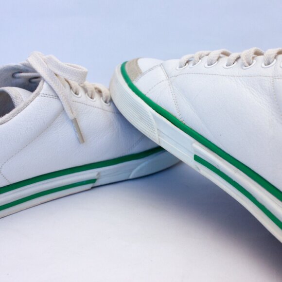 650$ BALENCIAGA - Match Tennis Distressed Leather Sneakers - Men - White Size 10 - Picture 11 of 16